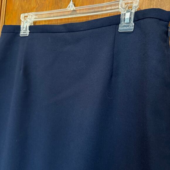 Pendleton Virgin‎ Wool Navy Straight Skirt 12 Made in USA Preppy Academia - Picture 2 of 7